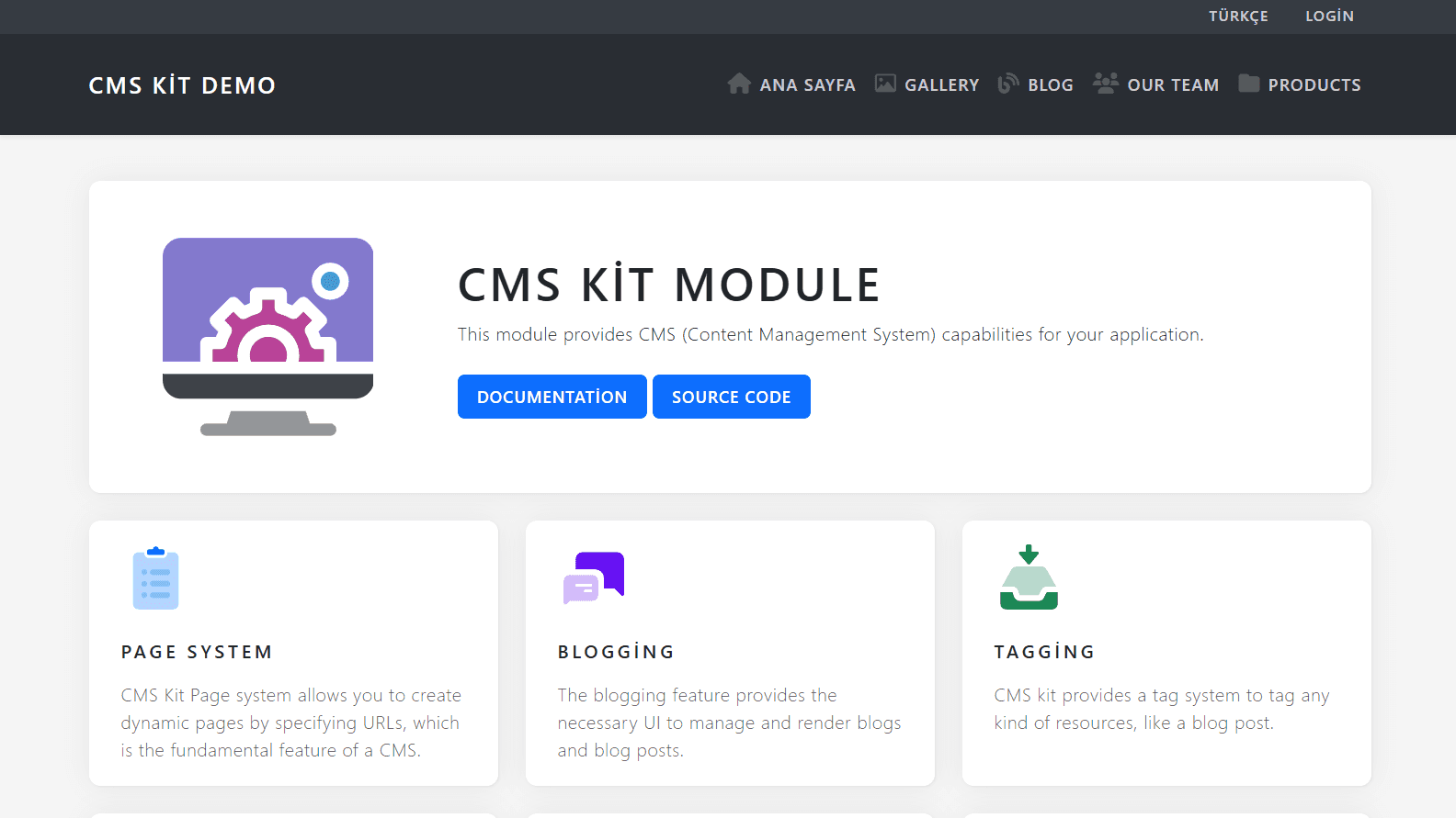 CMS Kit Demo screenshot 1
