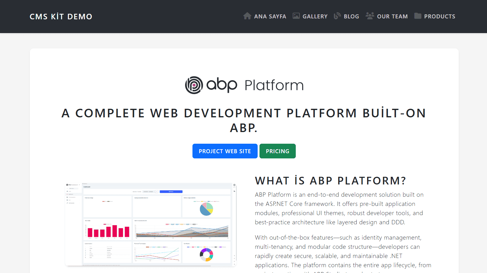 CMS Kit Demo screenshot 4
