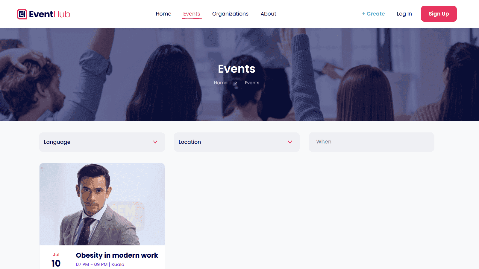 Event Hub screenshot 2